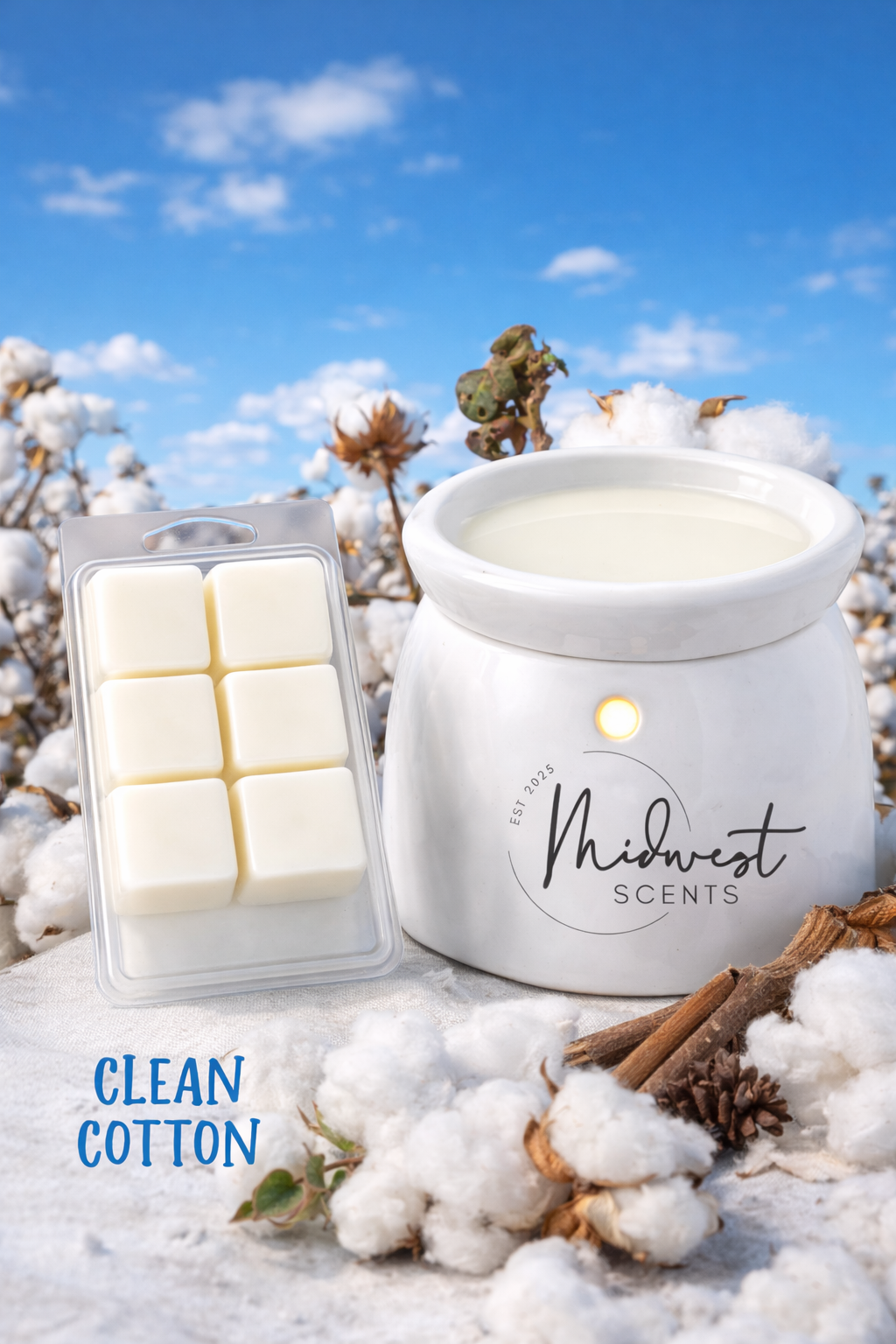 Clean Cotton – Fresh Linen perfectly balanced, Long Lasting Home Fragrance